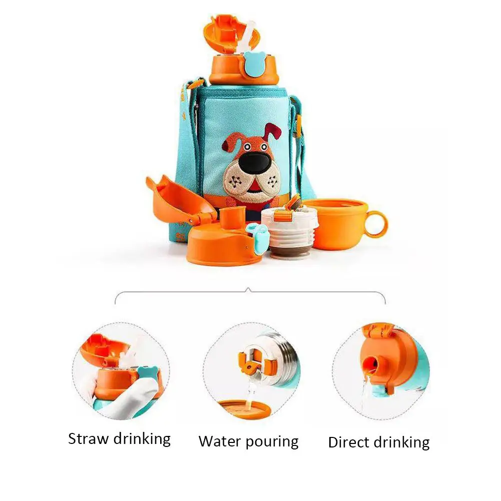 Детский термос из нержавеющей стали с изображением щенка из мультфильма, чашка для кормления детей, Термокружка для горячей воды, Термокружка