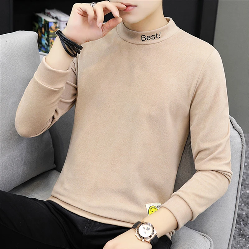 

2019 popular semi-high collar men's autumn casual jackets and autumn and winter clothes vertical collar men