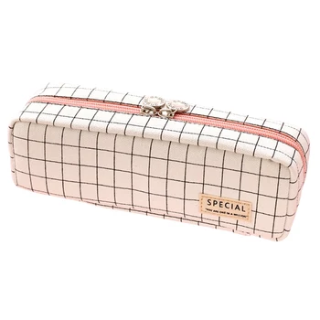 

Simple Stripe Printed Canvas Pencil Case High Capacity Pen Bags Cute Pencil Bags For Girls Gift School Supplies Stationery
