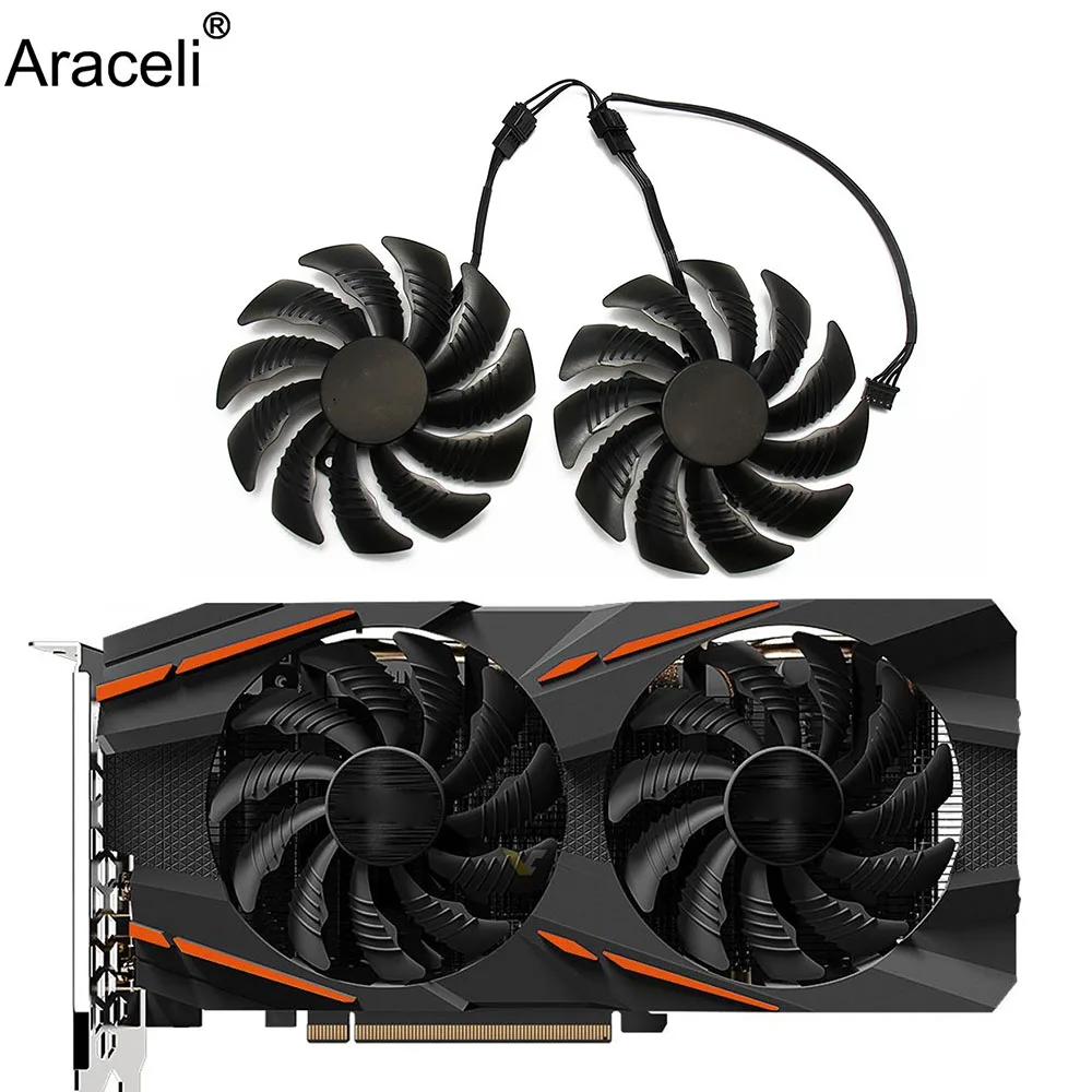 88 мм T129215SU PLD09210S12HH 4Pin вентилятор охлаждения для Gigabyte GTX 1050 1060 1070 960 RX 470 480 570 580