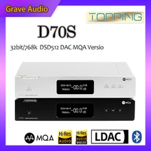Décodeur TOPPING D70S MQA 2 * AK4497 Bluetooth 5.0 32Bit/768K DSD512 haute résolution USB DAC avec télécommande