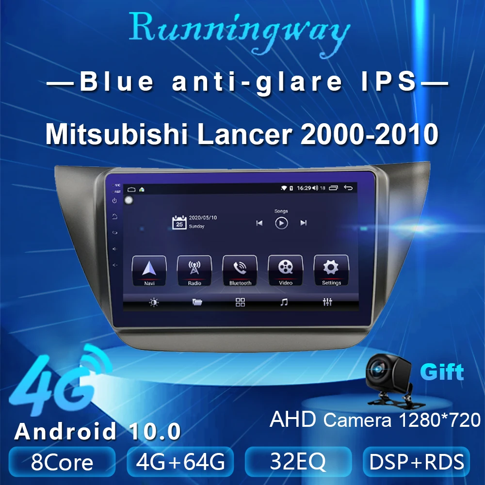 Runningway Android 10 0 5G автомобильный DVD для Mitsubishi Lancer 9 CS 2000 2010 4G + 64G Автомобильный Радио