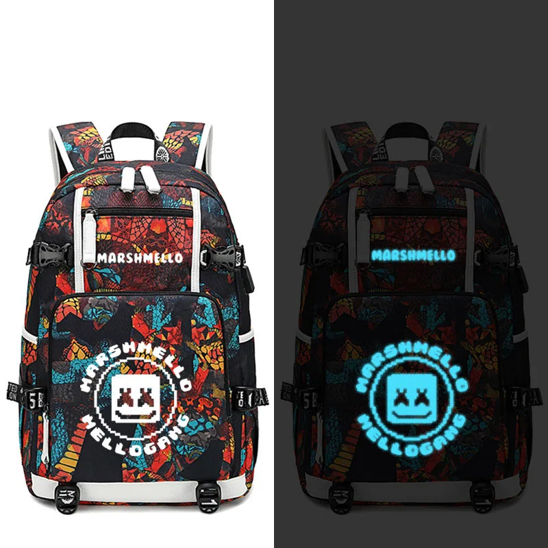 Keep it Marshmello DJ Smile рюкзак USB порт рюкзак сумка Змеиный узор Подростковая Студенческая школьная сумка дорожная сумка для ноутбука - Цвет: Style 4