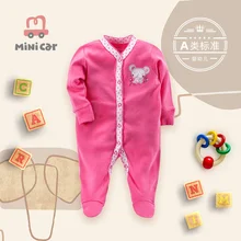 

Baby cotton Romper newborn LONG SLEEVE BODYSUIT baby spring and autumn open file creeper long sleeve warm