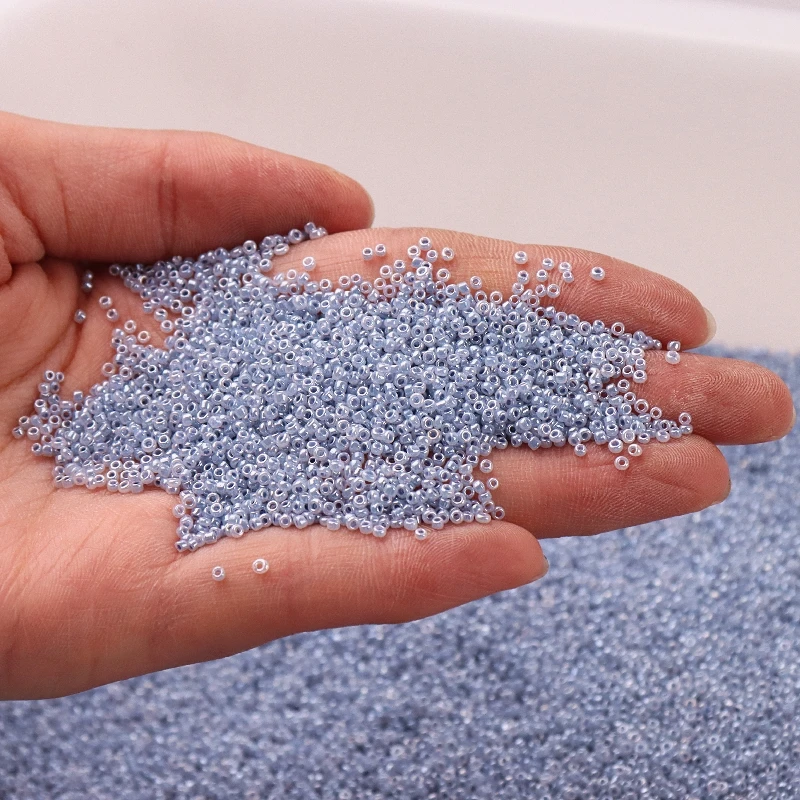 

10g(1680Pcs) 15/0 1.5mm Cream Blue Color Round Glass Seedbeads Czech Spacers Beads For Diy Glass Seed Bead Work Jewelry Making