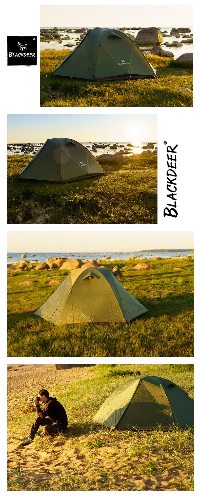 Blackdeer Archeos 2-3 People Backpacking Tent Outdoor Camping 4 Season Winter Skirt Tent Double Layer Waterproof Hiking Survival