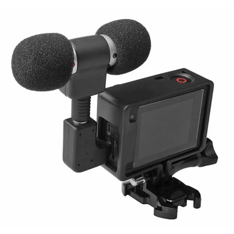 Мини стерео микрофон 3,5 мм микрофон комплект для Go Pro Hero 3/3+/4 спортивной камеры