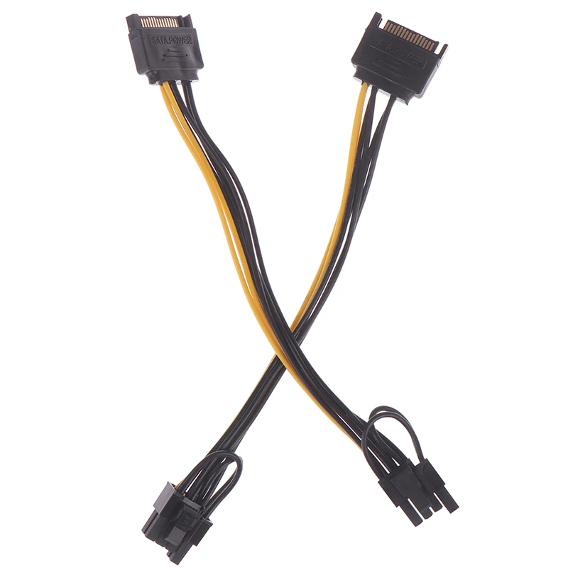 

Кабель SATA 20 см, кабель с 15-pin на 8 pin для графической карты, 1 шт., кабель питания с 15pin SATA папа на 8 pin(6 + 2) PCI-E