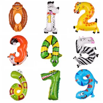 

1PCS 16inch Animal Number Foil Balloons Kids Party Decoration Happy Birthday Wedding Decoration Ballon Gift