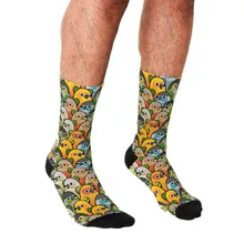 

Men's Funny socks Parrot Team Printed Socks harajuku Men Happy hip hop Novelty cute boys Crew Casual Crazy Socks for men