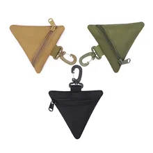 Outdoor Triangle Tactical Zero Wallet Military Fan Hanging Buckle Running Portable Tool Storage Handheld Bag
