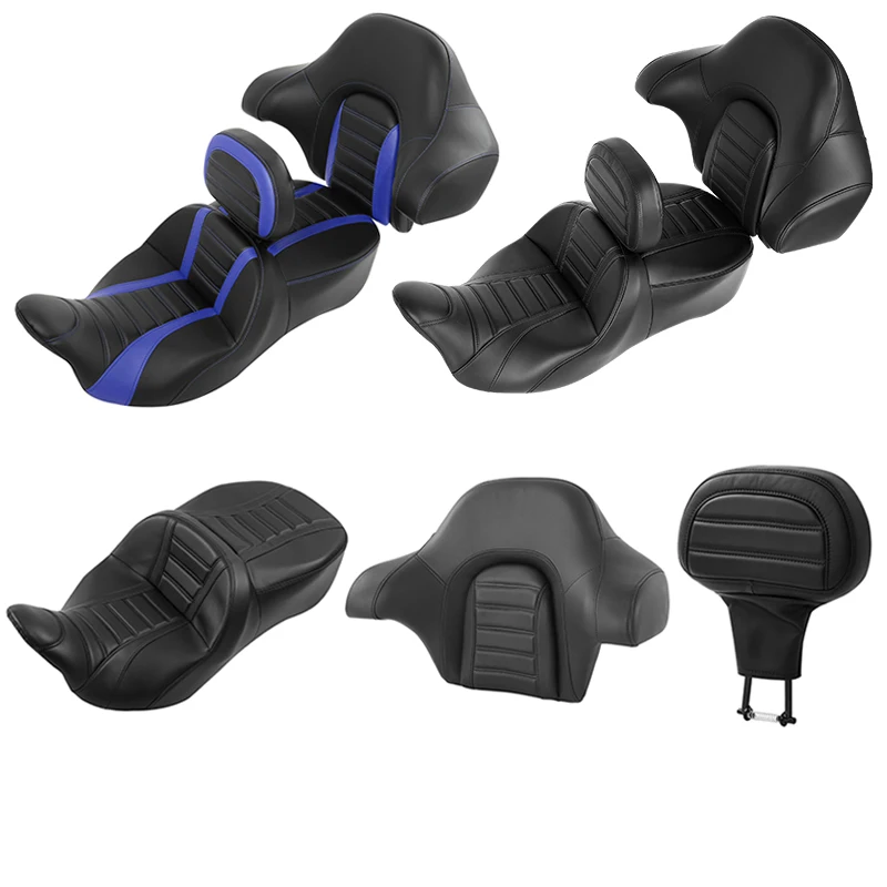 Motorcycle Driver Passenger Seat Rider Backrest Pad For Harley Touring