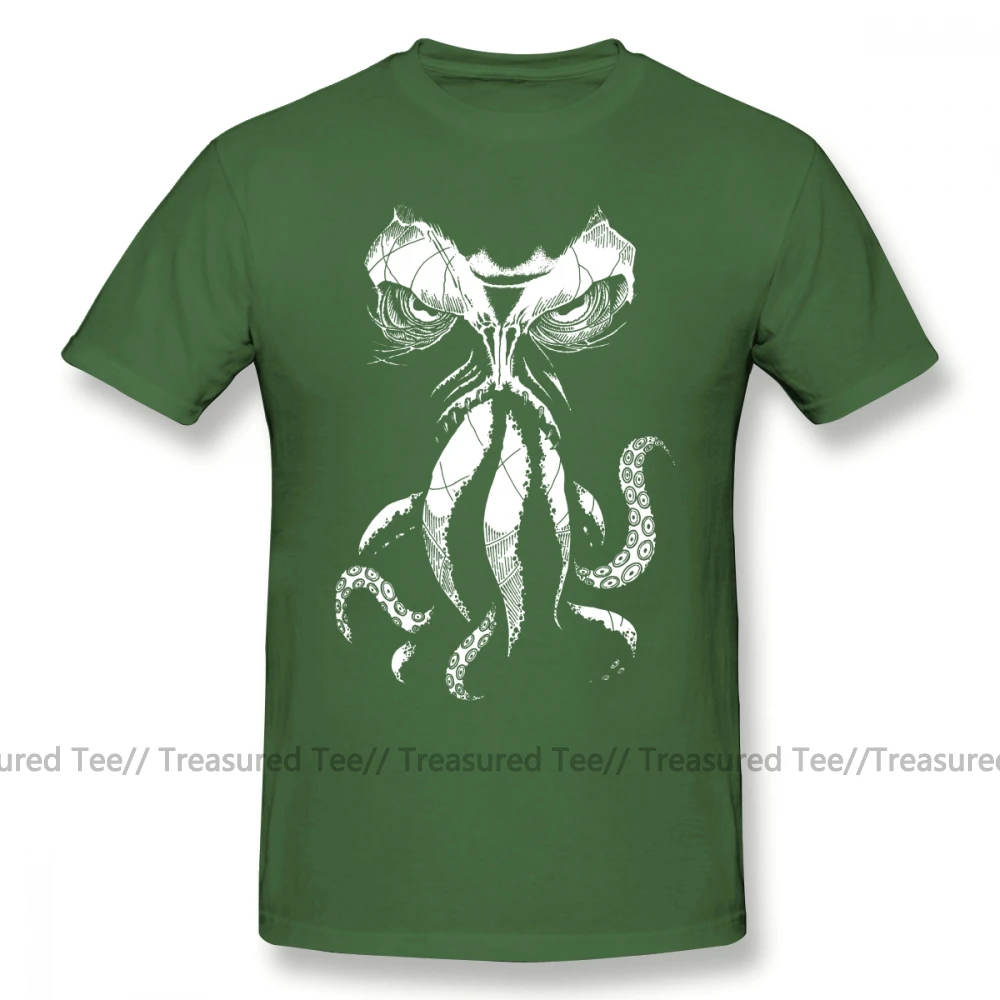 Футболка Cthulhu, футболка Cthulhu Wakes, 100 хлопок, футболка с принтом, крутой человек, короткий рукав, модная ХХХ футболка - Цвет: Army Green