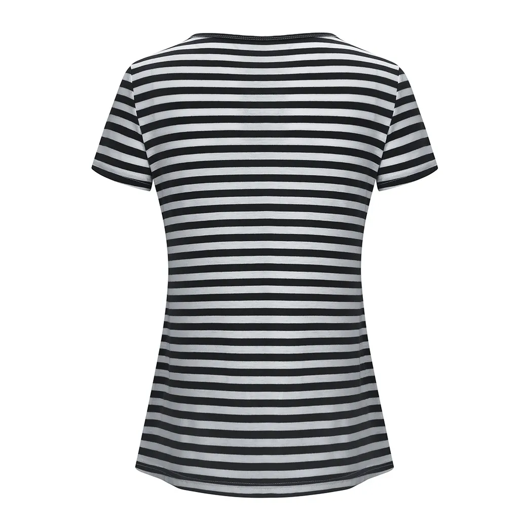 Vetement femme женский топ для беременных и блузки, одежда с коротким рукавом, полосатая футболка с принтом для кормления, топ для грудного вскармливания