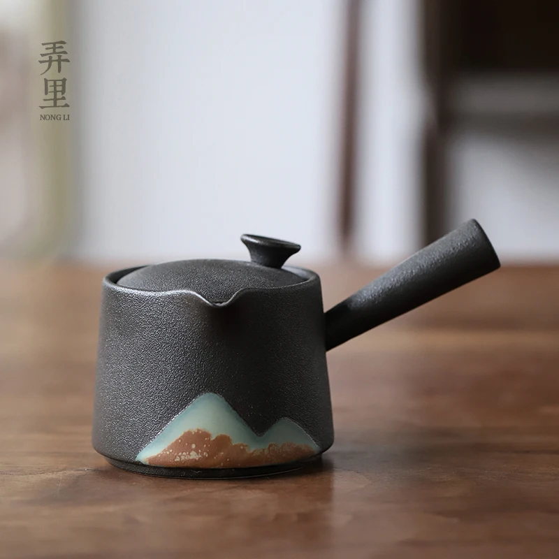 Japanese Ceramic Handle Teapot Infuser Mini Kitchen Dining Bar Kettle Tea Pot Porcelain Theiere Ceramique Chinese KK60CH | Дом и сад