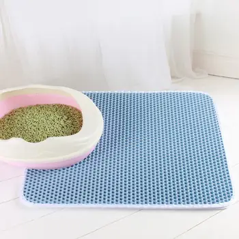 

45*60*1.5cm Non-slip EVA Double Layer Pet Cat Litter Trapping Mat Cat And Dog Universal Sandproof Waterproof Mat Cat Supplies