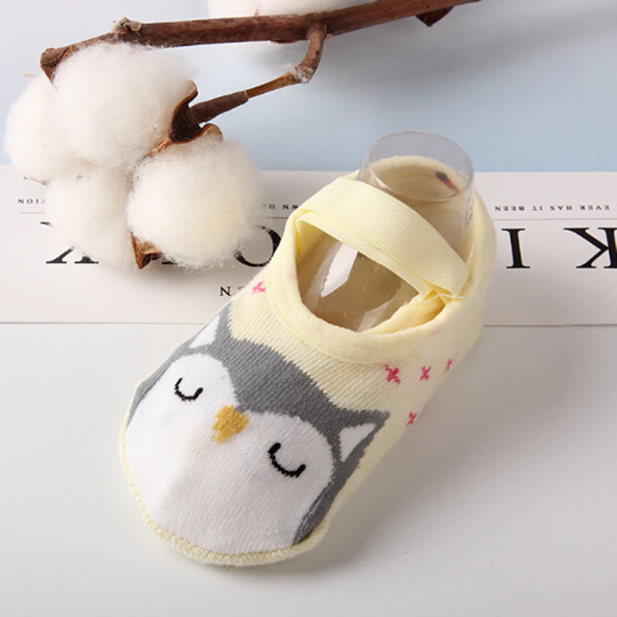 Милая противоскользящая обувь для новорожденных мальчиков и девочек носки-тапочки с рисунком
