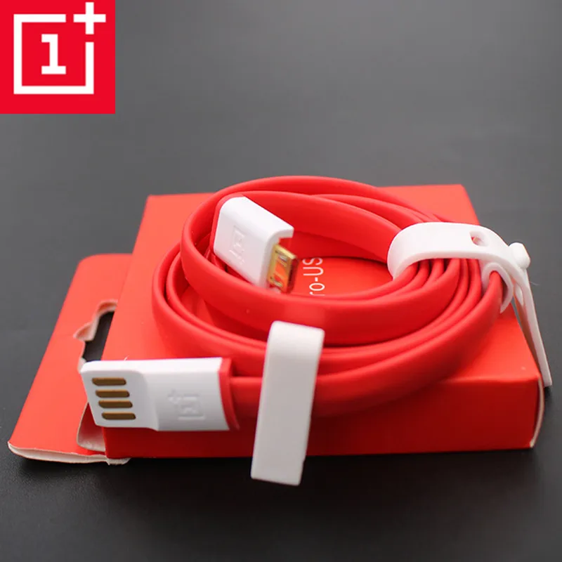 

100% Original Oneplus 1 X Charger Red Noodle 100cm Micro usb Data Cable For Oneplus 1 1+ X 1+x Smartphone One plus with box 1M
