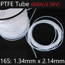 16S 1,34 мм x 2,14 мм PTFE трубка T eflon Изолированная жесткая капиллярная F4 труба высокая термостойкость шланг передачи 600 в белый