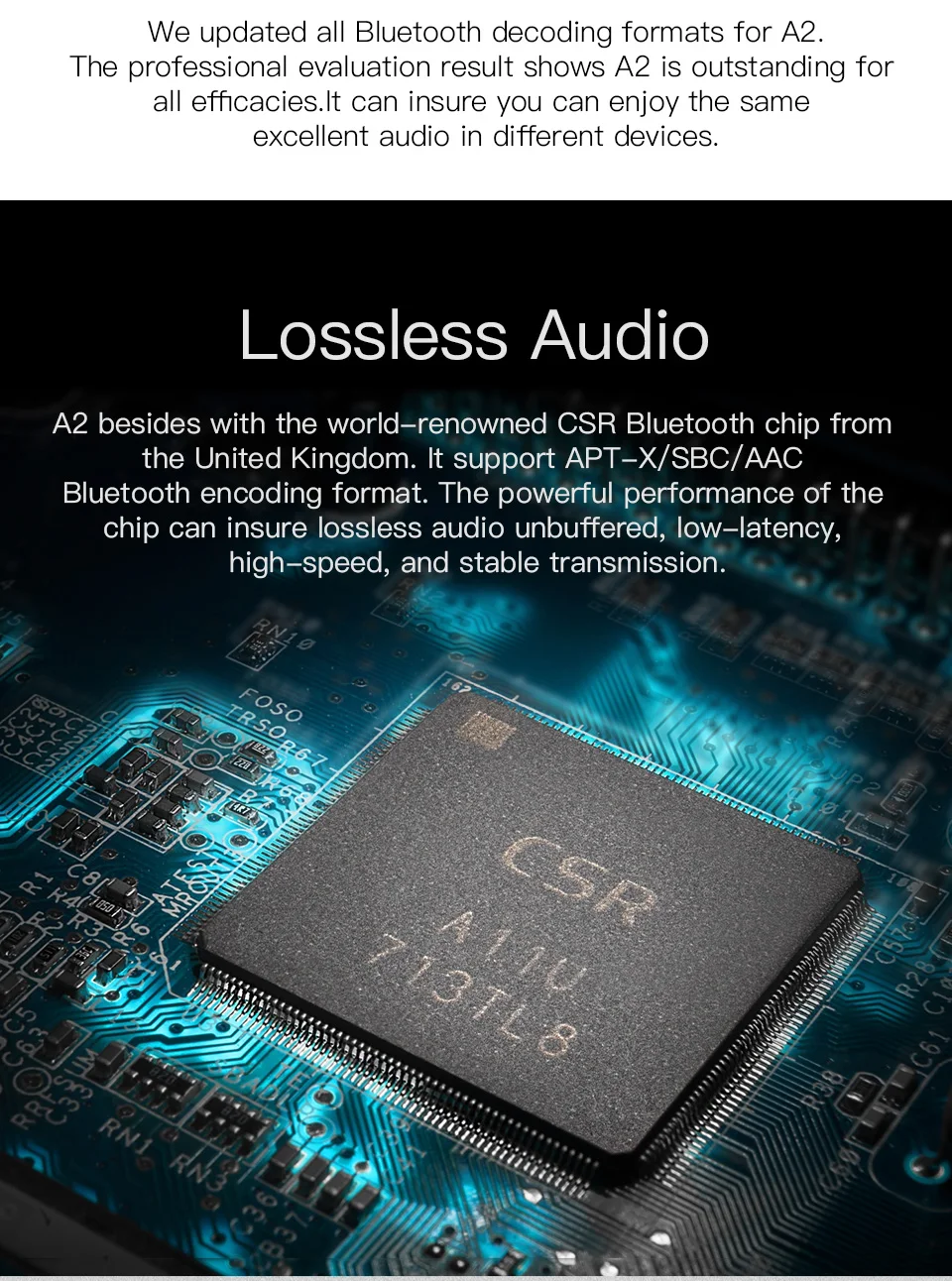 GGMM A2 Wireless Headphone Amplifier Portable Mini HiFi Audio Bluetooth AMP 3 5mm Audio Receiver with MIC support APT X AAC SBS