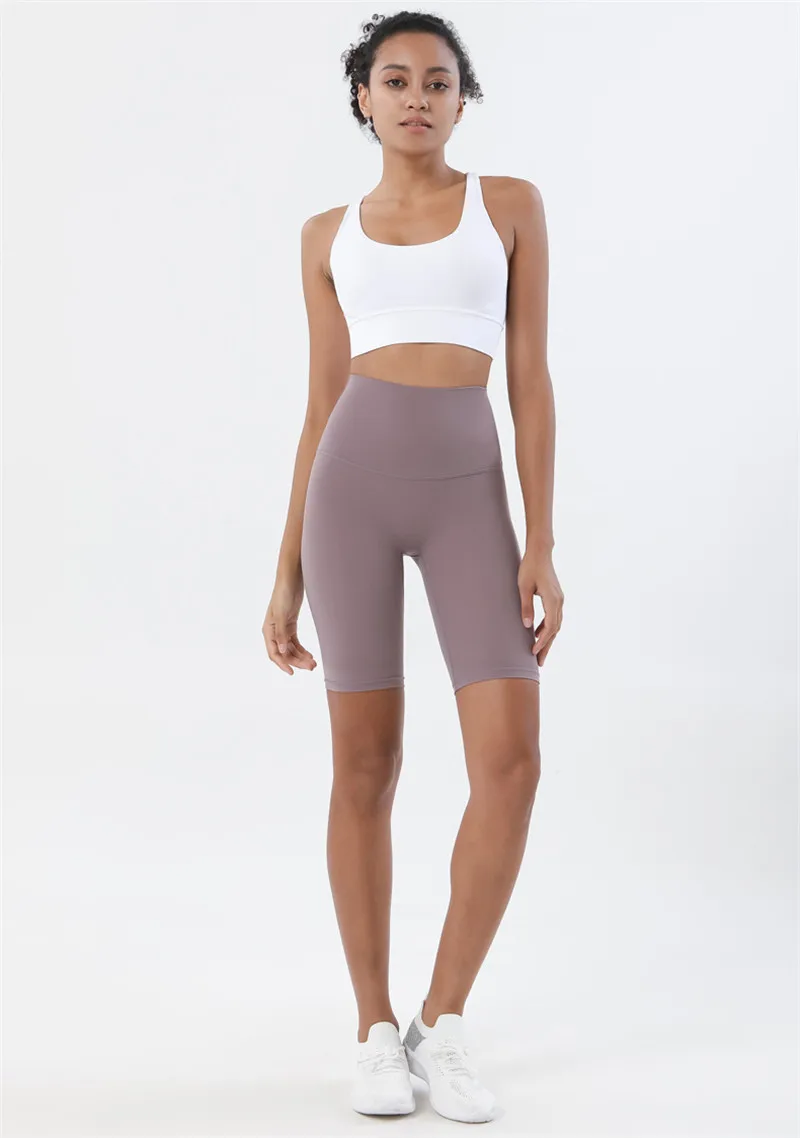 Lulu Classic Solid Color Cross Back Women Sport Bra Fitness Tank Top Shockproof Run Tight Yoga Vest No Steel Ring With Chest Pad