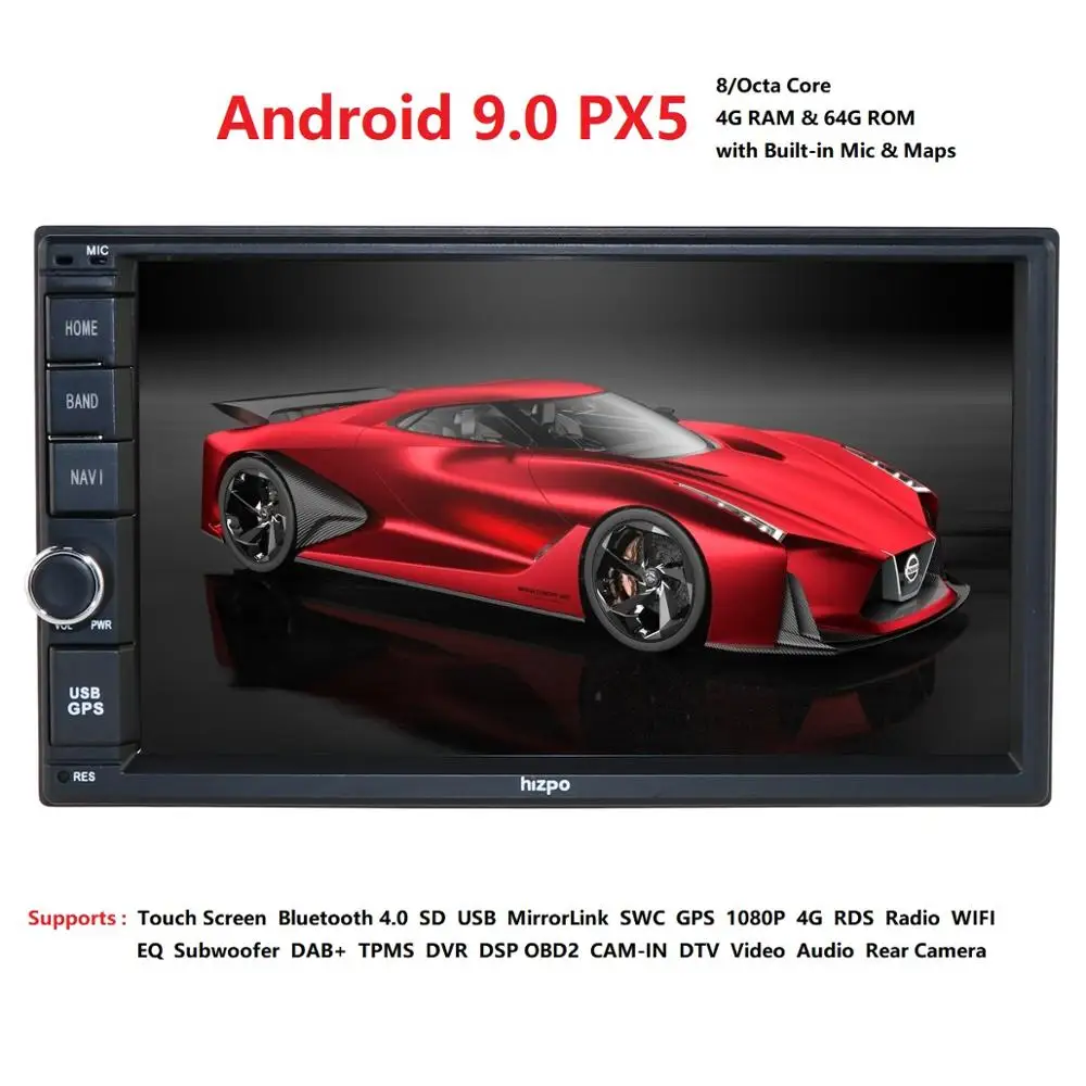 

PX5 Octa 8 Core 4GB RAM 64GB ROM 2DIN Car Android9.0 Car NODVD Radio Universal IPS Multimedia Car Stereo GPS 2din Navigation DSP