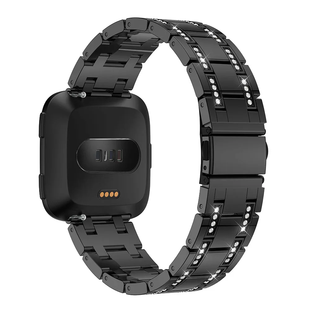 Алмазный обруч для Fitbit Versa/Versa 2/Versa lite ремешок сменный Браслет ремень из нержавеющей стали wachband Fitbit аксессуары