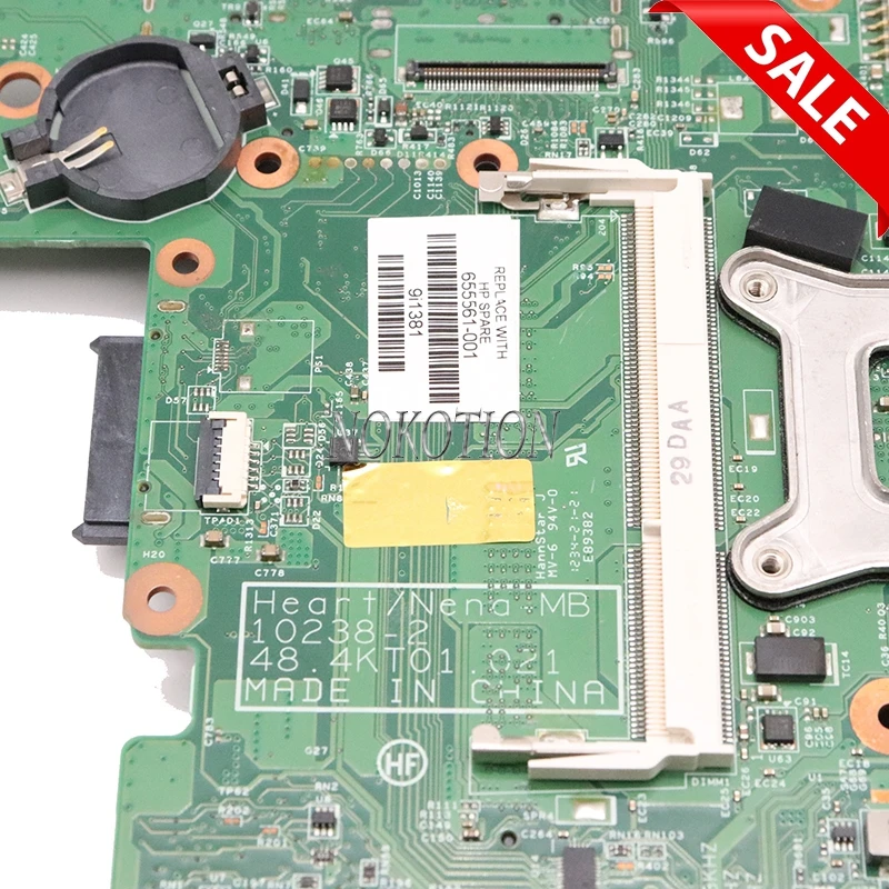 NOKOTION 48.4KT01.021 655561-001 для hp Probook 6360T материнская плата ноутбука HM65 GMA HD DDR3 полный тест
