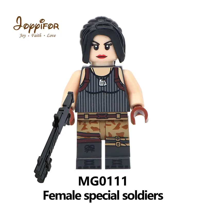 Hot Game Night Shooting Battle Skull Trooper Male Explorer Special Soldier Team Leader Mini Action Figures Building Blocks Toys - Цвет: Темно-серый
