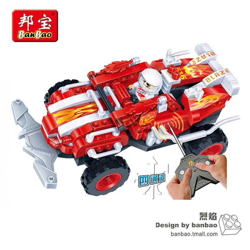 

BanBao 8216 Electric Remote Control Racing Car Sports Car Plastic Assembling Building Blocks Car Boy CHILDREN'S Toy