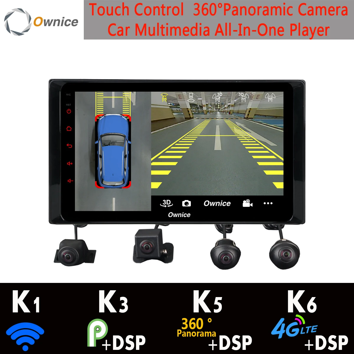 1 din 360 ° панорамный Android 9 0 8 ядер 4G + 64G GPS радио CarPlay DSP SPDIF автомобильный