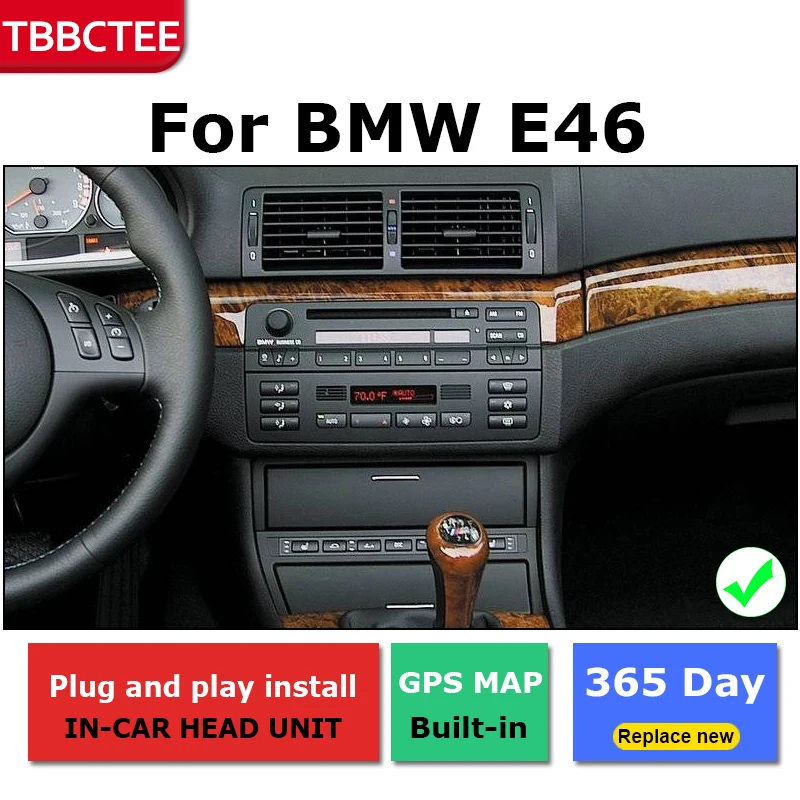 Sale 2 Din Android radio bluetooth GPS Navigation wifi Stereo video For BMW E46 1998~2004 Car Multimedia Player 2