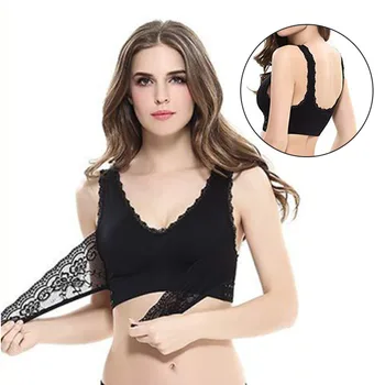 

2PCS M-3XL Women Underwear Sexy Lingerie Lace Solid Color Cross Side Buckle Wireless Push up Breathable Sleep Bra бюстгалтер