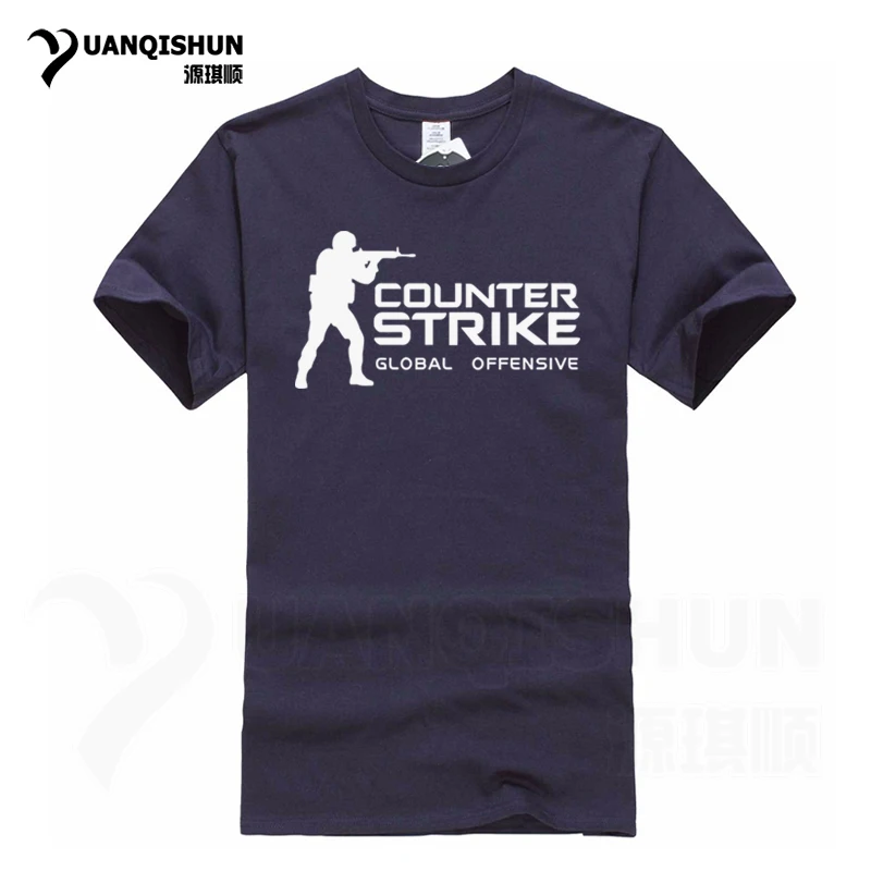 Navy blue 1 YUANQISHUN, брендовая футболка CS GO, футболка, Counter Strike Global offency, CSGO, Мужская футболка, повседневные игры, команда, забавная футболка, летние топы - Цвет: Navy blue 1