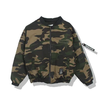 

Mens Designer Camouflage Winter Jacket Fashion Long Sleeve Ribbon Coats Casual Zipper Fly Thick Warm Clothing
