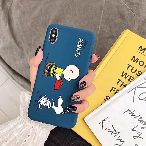 PEANUTS мультфильм Charlie коричневый и собака мягкий чехол для телефона для Iphone11 11pro 6 6S 7 8 Plus X Xs Xr Max матовый карамельный чехол capas funda - Цвет: I