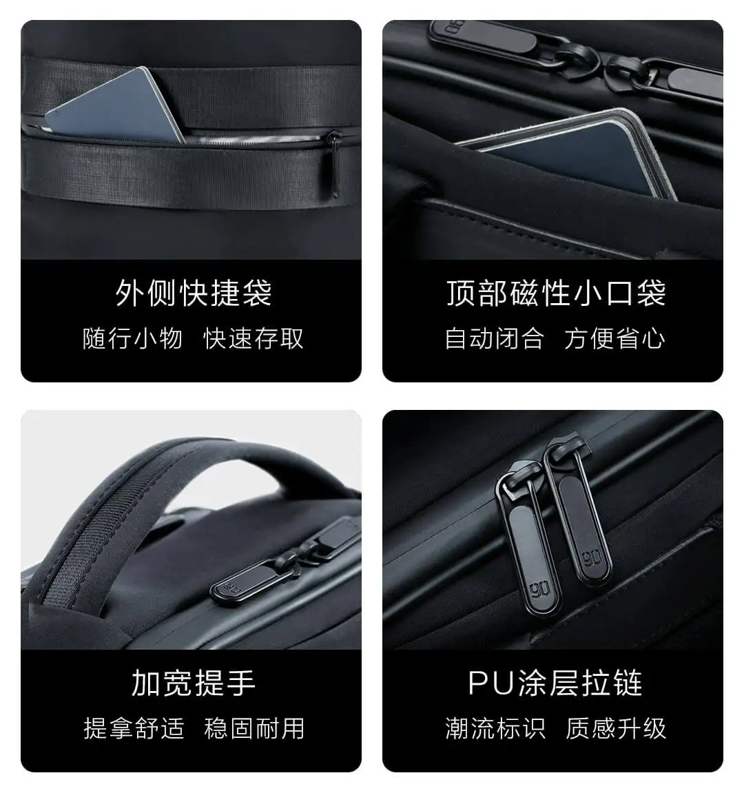 Xiaomi 90fun Манхэттен бизнес досуг рюкзак s-образный утолщенный плечевой ремень стереоскопический воздухопроницаемая задняя пластина