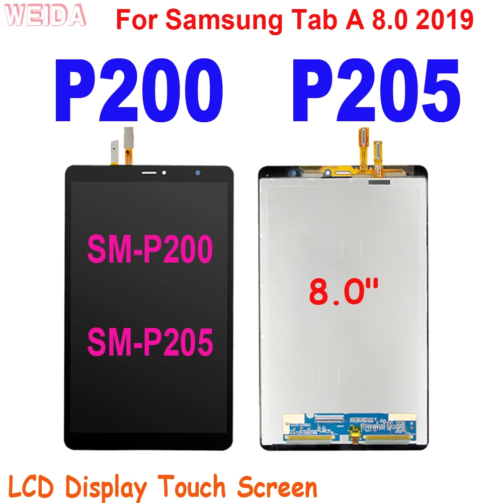 

ЖК-дисплей 8,0 дюйма для Samsung Tab A 8,0, фотография 2019 дюйма, ЖК-дисплей с сенсорным экраном и дигитайзером, стеклянная панель в сборе