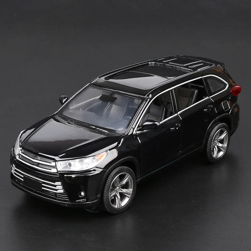 1:32 масштабная Новинка Highlander модель автомобиля SUV Diecasts транспортные средства игрушки Моделирование внедорожный сплав авто с горячей тяги назад колеса автомобили игрушка - Цвет: Highlander black