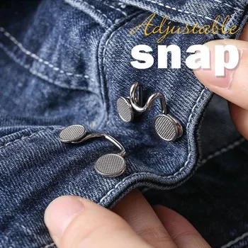 

Metal Garment Hooks Jeans Waist Adjusting Buckle Removable Rivet Button DIY Invisible Adjust Button Nail-free Waist Buckle d3