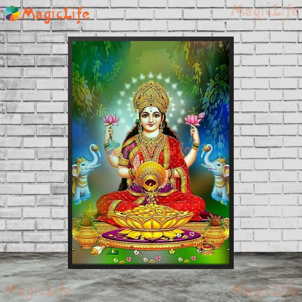 Tenture Murale Hanuman Paillettes 58x80 Cm - Coton - Décoration Intérieure Inde