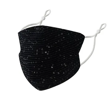 

Black sequins Masks washable facemask reusable Breathable Mask Adult outdoor Protective Mouth Cover Adjustment Ear hook masque