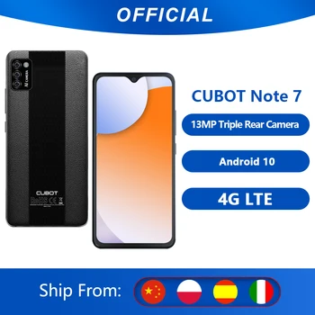 Перейти на Алиэкспресс и купить Cubot Note 7 смартфон AI тройные камеры 13МП 5,5 дюйм экран капли воды 3100 мАч 4G LTE Сети Google Android 10 две sim-карты мобильный телефон 2ГБ RAM+16ГБ ROM Поддержка Распо...