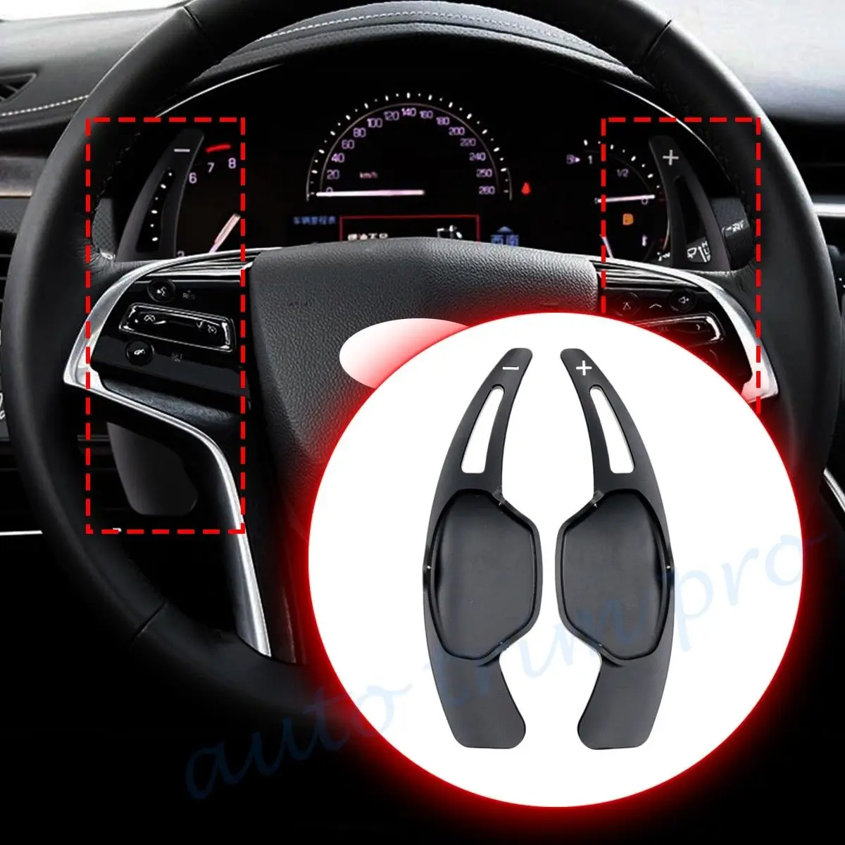 2pcs Shift Paddle Shifter Extension Steering Wheel Fit For Cadillac XTS