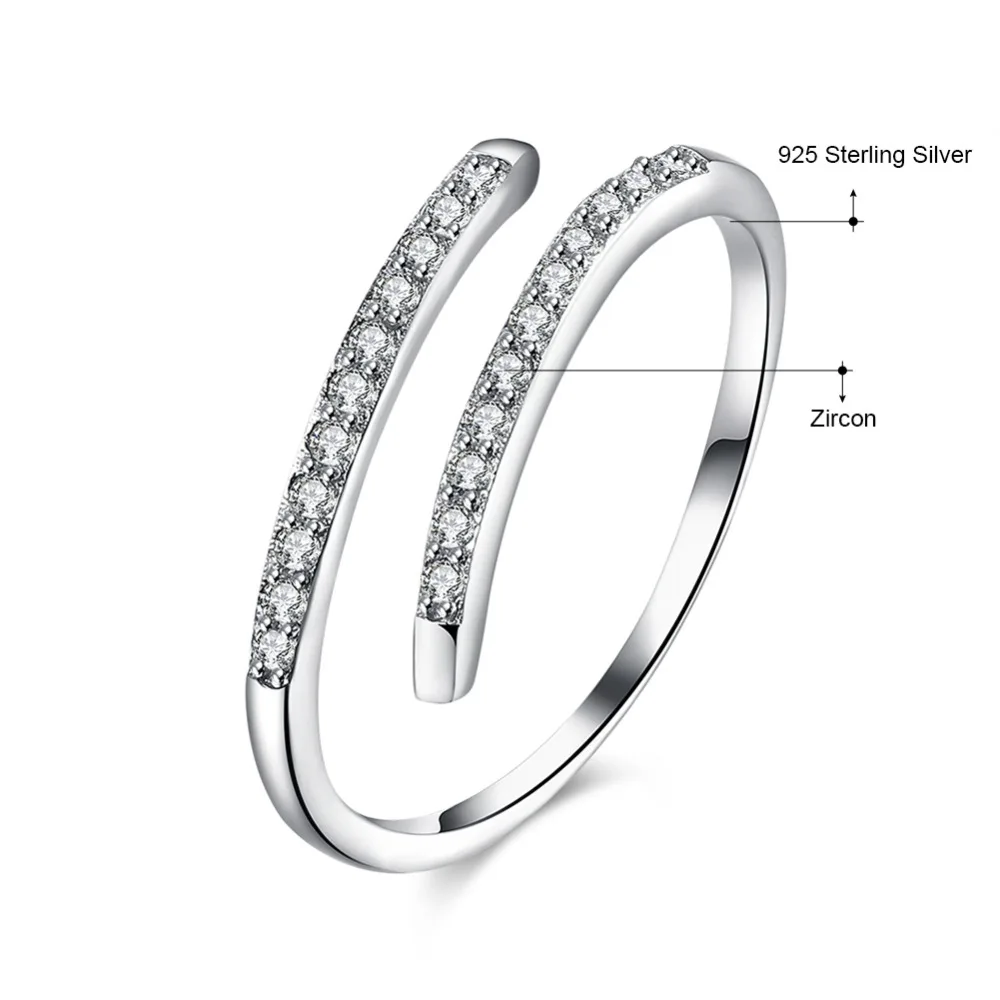 DODO 100% 925 sterling silver rings for women Bridal Wedding jewelry White Stone Adjustable Engagement ladies Rings DVR093 (9)