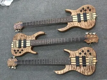 

2018 new + factory + kevin shi 5 strings bass quilted maple top active pickups custom kevin shi electric bass Free shipping