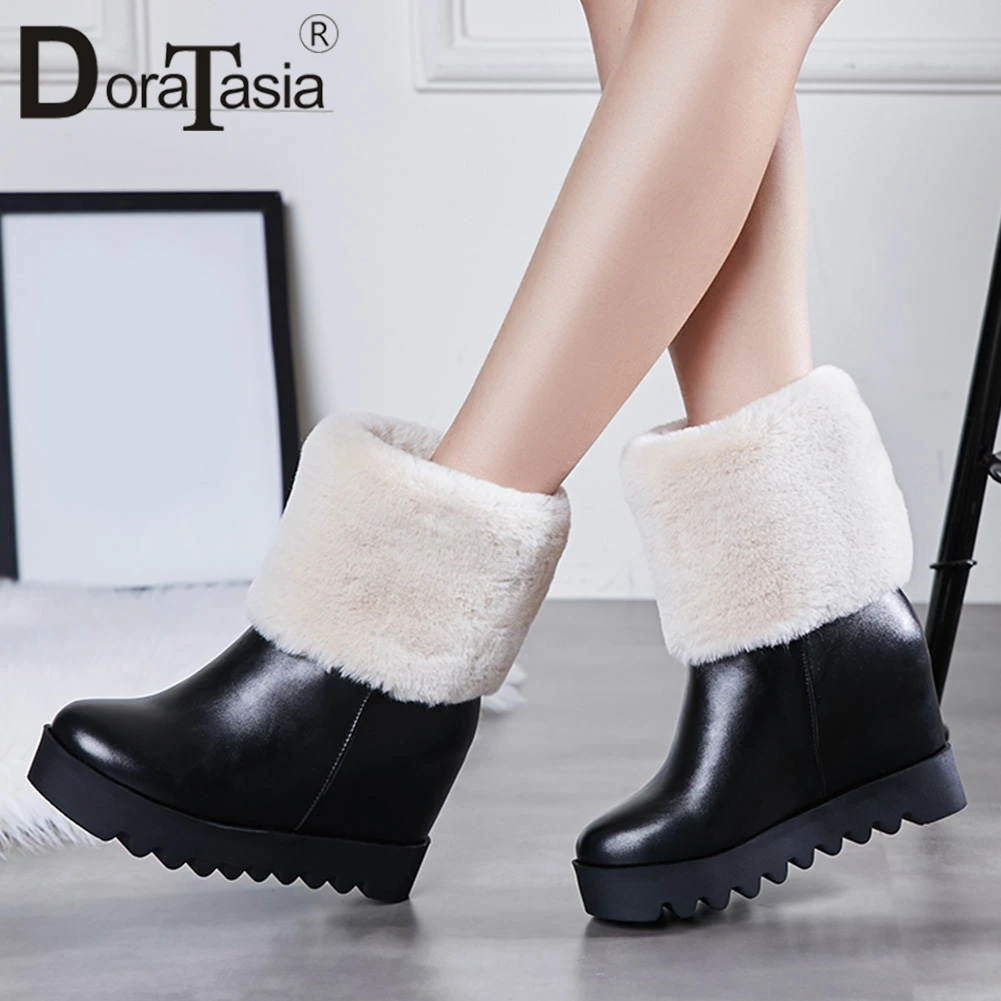 

DORATASIA 31-43 New Arrival Winter Warm Fur Snow Boots Women 2020 Ladies Height Increasing Shoes Woman Non-slip Ankle Boots
