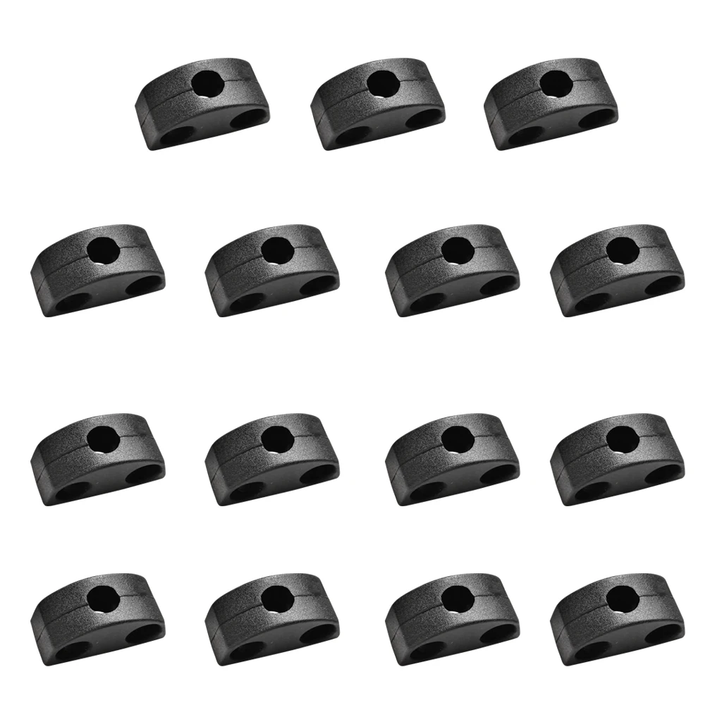 15pcs/set Black Deck Line Guide Marine Fitting Boat Canoe Kayak Accessories