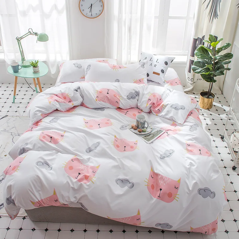 Cartoon Pattern Comforter Bedding Sets King Queen Twin Sizes Bedding Sets Bed Sheet Duvet Cover Pillowcases 4pcs Bedding Sets