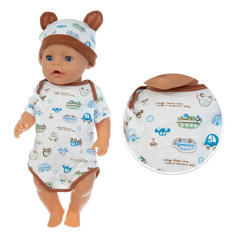 

2020 New Baby New Born Fit 18 inch Doll Clothes Accessories HAT + Kitten Sling Clothes For Baby Birthday Gift